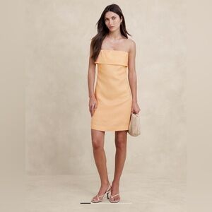 Banana Republic women’s LINEN MINI DRESS Sz 18 spaghetti strap vacation  NWT
